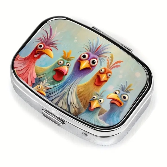 NEW| Cute Funny Cartoon Pattern Portable Pill Box Case Trinket Organizer - Picture 12 of 14